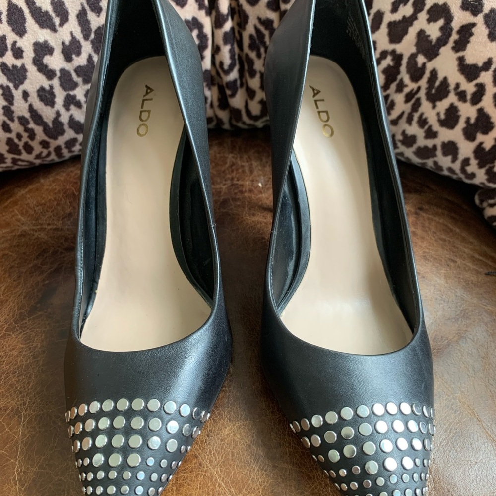 Aldo Black Studded Heels with Classic Elegance